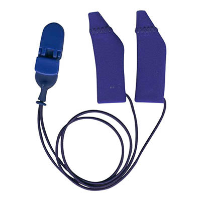 Royal Blue Ear Gear With Cord for Binaural BTE Hearing Aids (two ears) (Item Code: 55729)